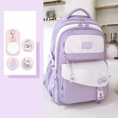 🎒 Premium Kids School Backpack Combo (Any 2 Bags) – Purple, Mint Green, Black & Pink | Only ৳1600